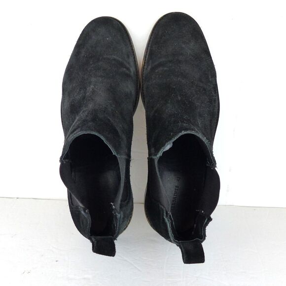 All Saints Chelsea Boots Men 12 US 45 Black Rook Suede Leather Pull On Rock - Picture 10 of 12